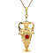 vintage Gouden vintage hanger met kleursteen en parel 14 krt