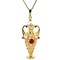 vintage Gouden vintage hanger met kleursteen en parel 14 krt