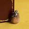 vintage White gold vintage pendant with striped agate 14 kt