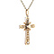 vintage Rose-gold vintage cross pendant with pearl 14 kt