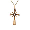 vintage Rose-gold vintage cross pendant with pearl 14 kt