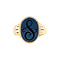 vintage Gouden vintage zegelring met blauwe laagsteen 14 krt