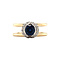 vintage Gouden vintage ring met saffier en diamant 14 krt