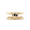 vintage Gouden vintage ring met saffier en diamant 14 krt