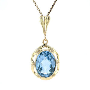 Gold pendant with spinel 14 kt