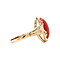 vintage Gouden vintage ring met bloedkoraal 14 krt