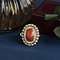 vintage Gouden vintage ring met bloedkoraal 14 krt