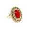 vintage Gouden vintage ring met bloedkoraal 14 krt
