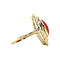 vintage Gouden vintage ring met bloedkoraal 14 krt