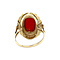 vintage Gouden vintage ring met bloedkoraal 14 krt