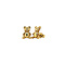 vintage Gouden vintage beer oorstekers 14 krt