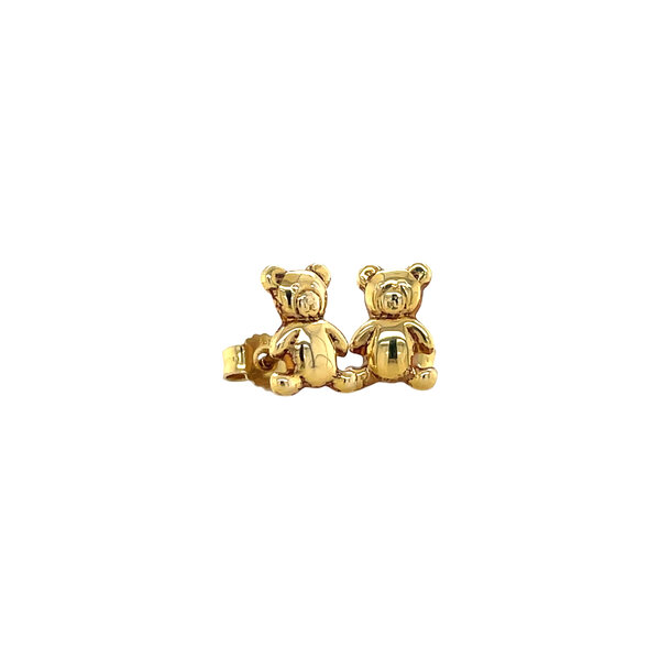 vintage Gouden vintage beer oorstekers 14 krt