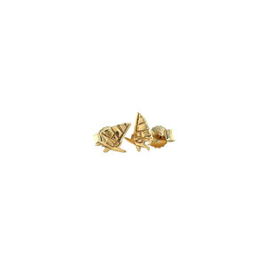Gold sailboat stud earrings 14 kt