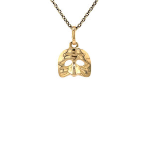 Golden mask pendant 18 kt