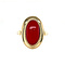 vintage Gouden vintage ring met bloedkoraal 14 krt