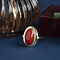 vintage Gouden vintage ring met bloedkoraal 14 krt