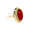 vintage Gouden vintage ring met bloedkoraal 14 krt