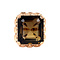 vintage Roségouden vintage ring met rookkwarts 14 krt