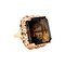 vintage Roségouden vintage ring met rookkwarts 14 krt