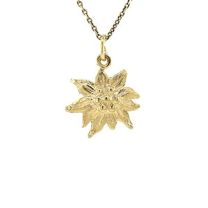 Gold sunflower pendant 14 kt