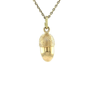 Gouden eikel hanger 14 krt