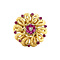 vintage Gouden vintage entourage ring met robijn en diamant 18 krt
