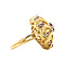 vintage Gouden vintage entourage ring met robijn en diamant 18 krt