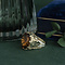 vintage Gouden vintage ring met citrien en diamant 14 krt