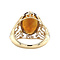 vintage Gouden vintage ring met citrien en diamant 14 krt