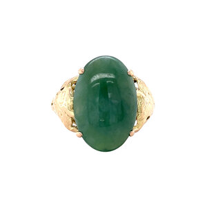 Gold ring with jade 14 kt