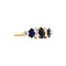 vintage Gouden rijring met saffier en diamant 18 kt