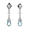 vintage Witgouden vintage oorstekers met aquamarijn en diamant 14 krt