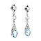 vintage Witgouden vintage oorstekers met aquamarijn en diamant 14 krt