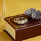 vintage Gouden vintage rijring met roosdiamant 14 krt/925
