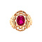 vintage Roségouden vintage ring met robijn 14 krt