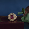 vintage Roségouden vintage ring met robijn 14 krt