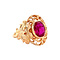 vintage Roségouden vintage ring met robijn 14 krt