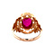 vintage Roségouden vintage ring met robijn 14 krt