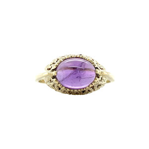 Gouden ring met amethist 14 krt