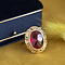 vintage Gouden vintage ring met robijn 14 krt