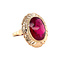 vintage Gouden vintage ring met robijn 14 krt