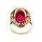 vintage Gouden vintage ring met robijn 14 krt