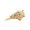 vintage Gouden vintage panter ring met smaragd14 krt