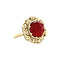 vintage Vintage ring met carneool, granaat en turkoois 8 krt