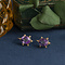 vintage Rose-gold vintage drop earrings with amethyst and pearl 8 kt