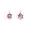vintage Rose-gold vintage drop earrings with amethyst and pearl 8 kt