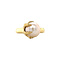 vintage Gouden vintage klauw ring met parel 18 krt