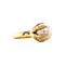 vintage Gouden vintage klauw ring met parel 18 krt