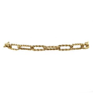 Gouden paperclip armband 14 krt