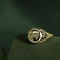 vintage Gouden vintage ring met stier 14 kt